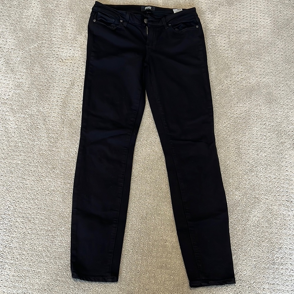 Paige black skinny jeans women's 28